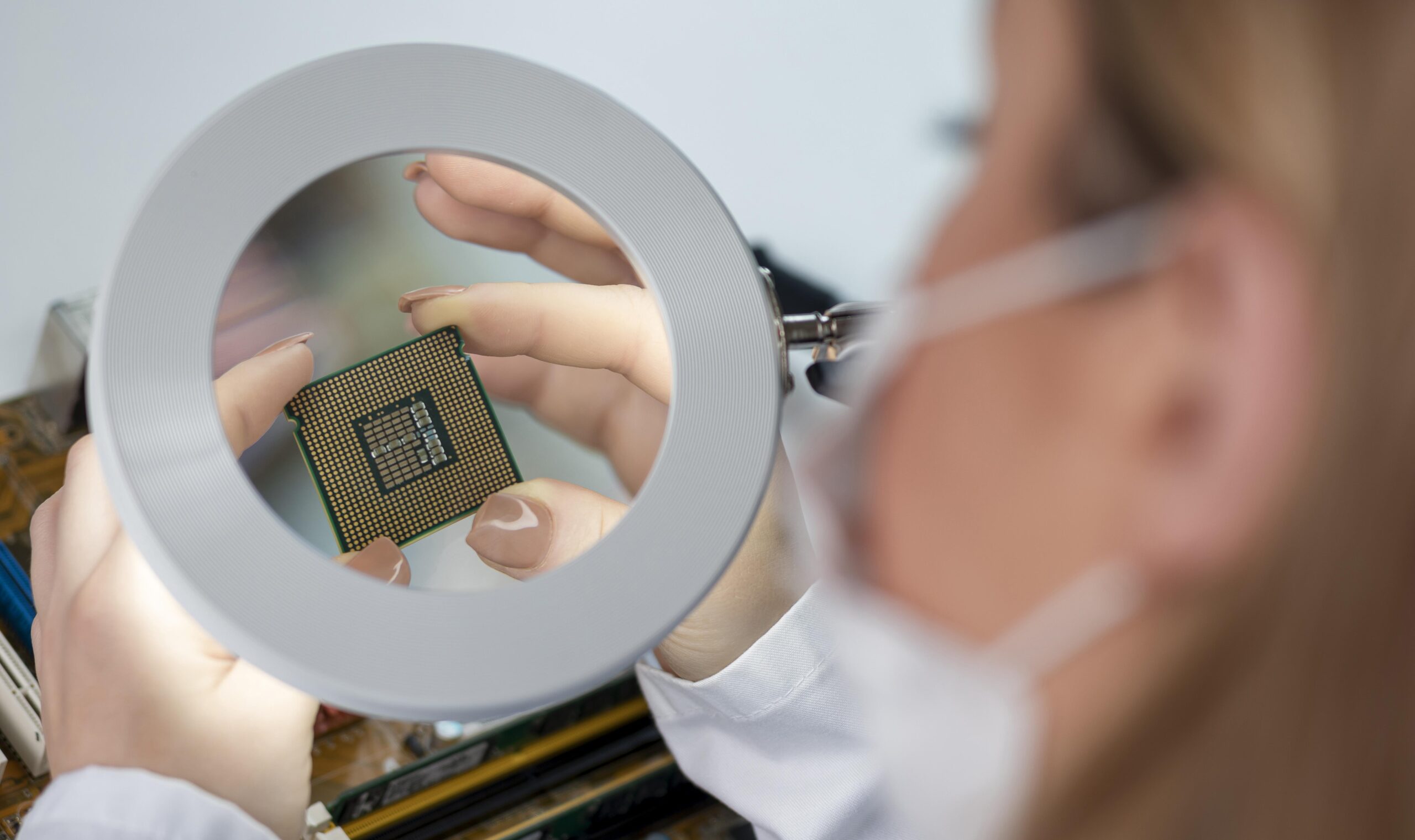 viewing a chip at magnification scaled